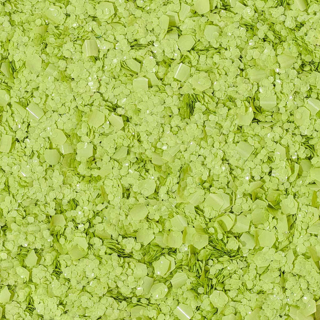 Close-up of neon green glitter 